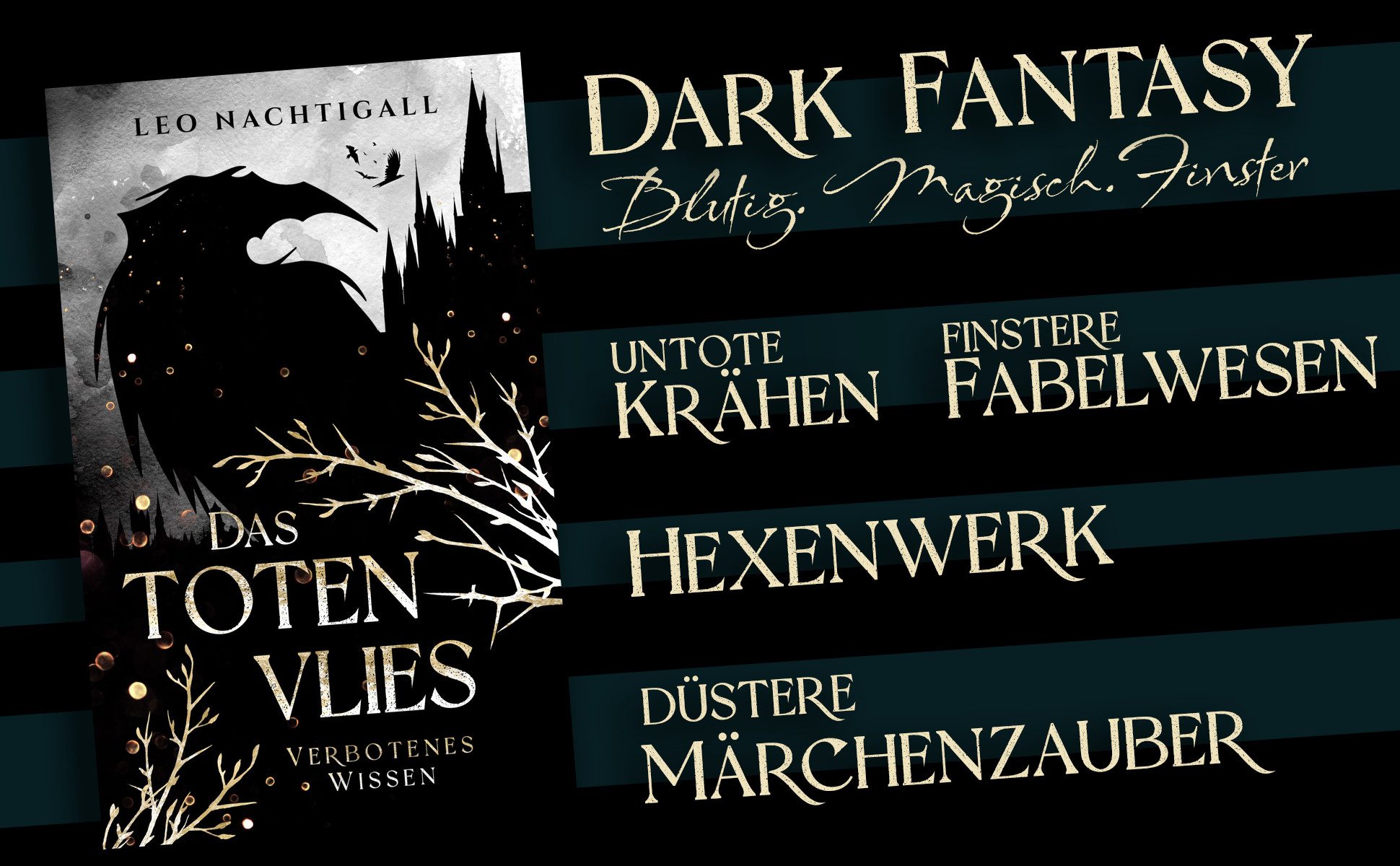Eine Liebe, die den Tod nicht akzeptiert Dark Fantasy Artwork: Ein nebliger Friedhof bei Nacht mit Engelsstatuen, Rosen und Krähen in mysteriösem lila Nebel. Der Text beschreibt ein