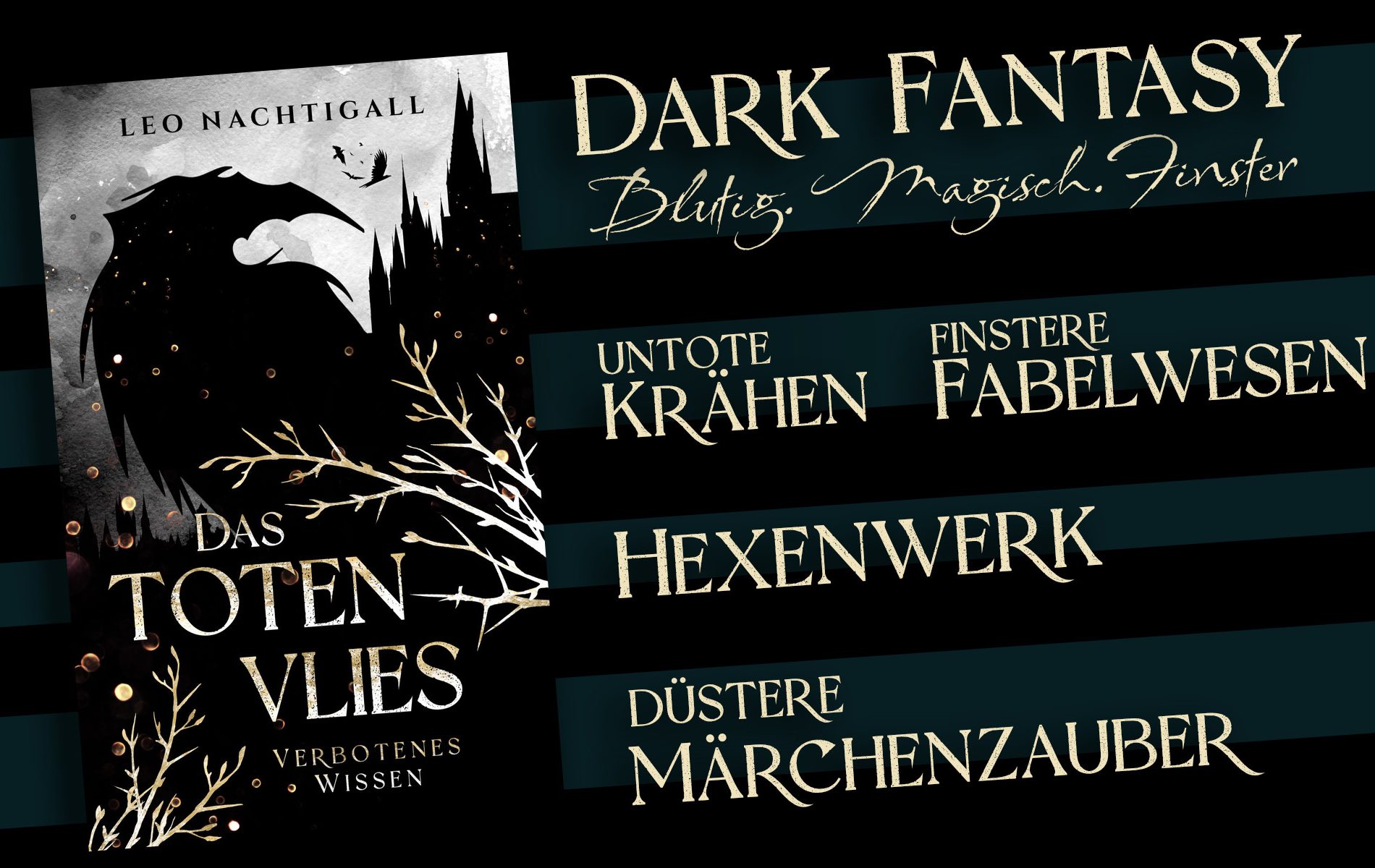 Eine Liebe, die den Tod nicht akzeptiert Dark Fantasy Artwork: Ein nebliger Friedhof bei Nacht mit Engelsstatuen, Rosen und Krähen in mysteriösem lila Nebel. Der Text beschreibt ein